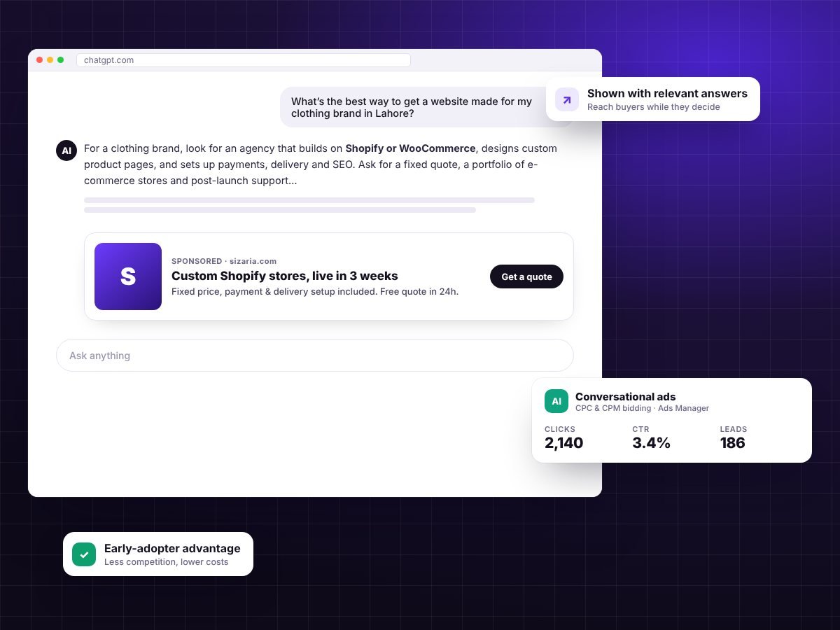 ChatGPT ads — reach buyers inside AI conversations