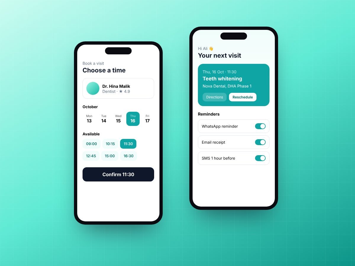 Clinic appointment booking app