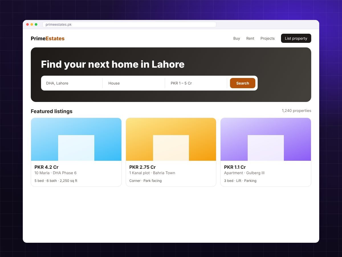 Real-estate listings website